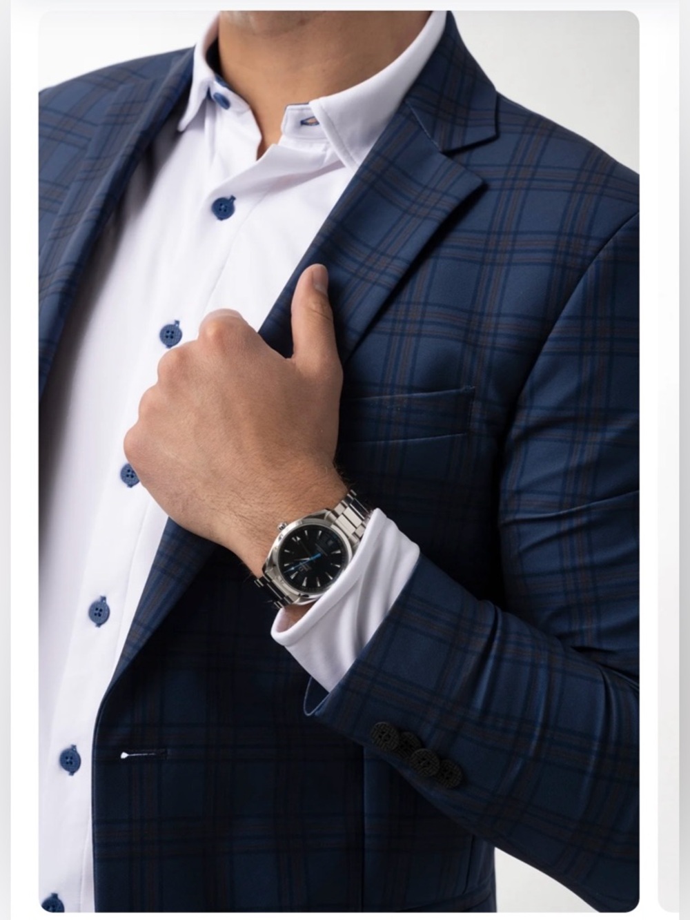 Twillory Performance Men's Blazer - Blue Plaid 42 L